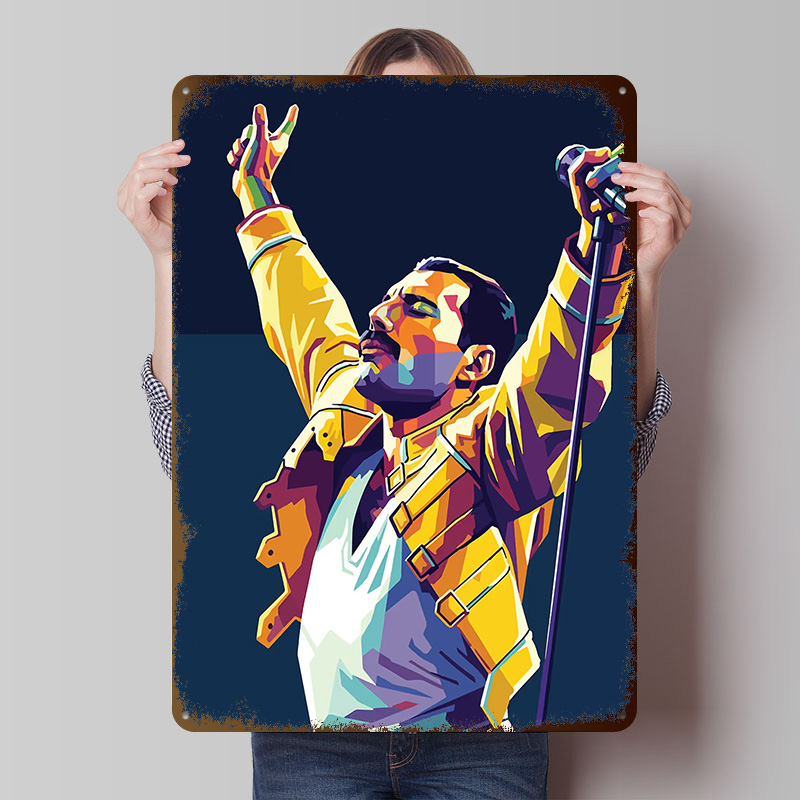 Retro Gaming Gadgets - Freddie Mercury Pop Art Portrait Tin