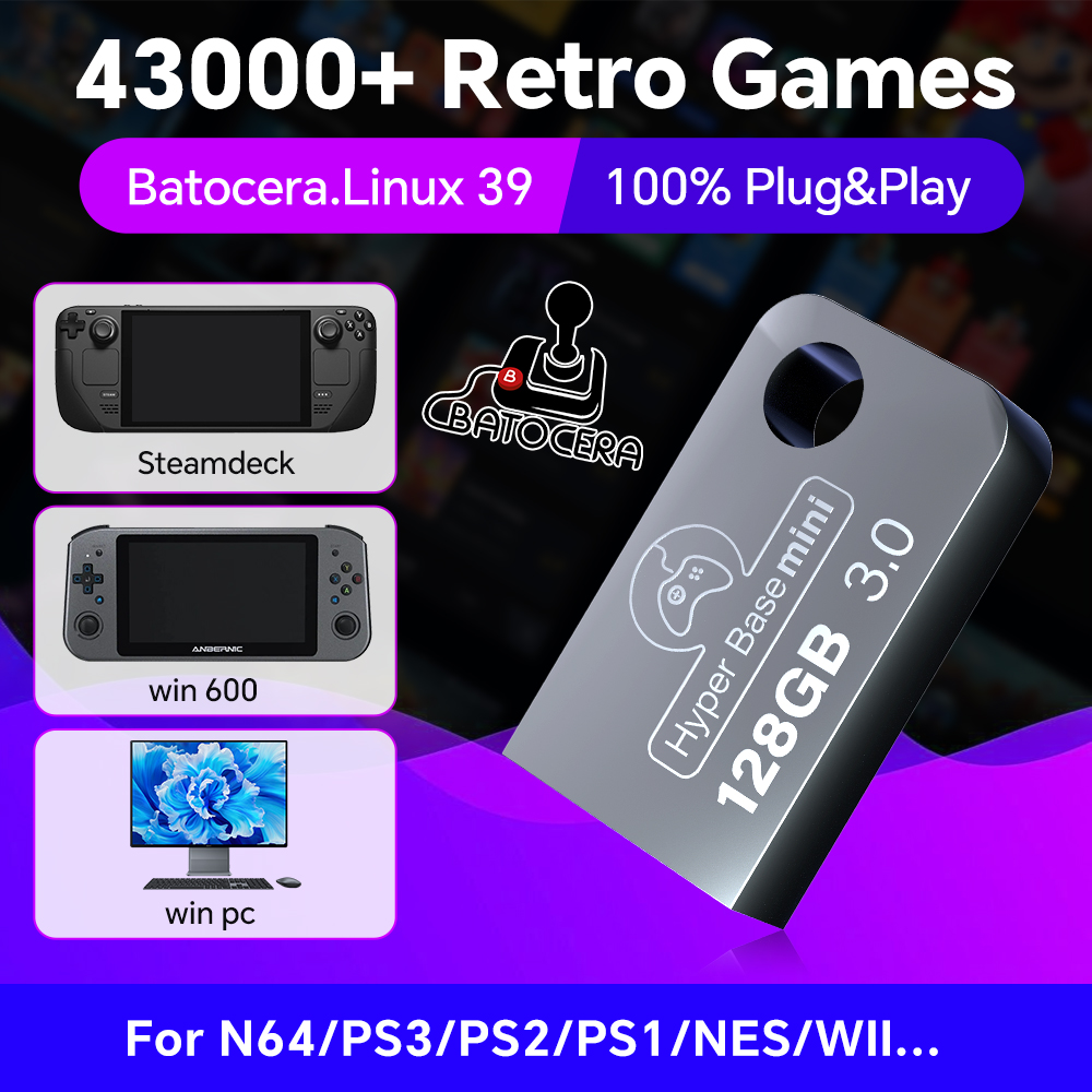 Batocera 128G USB Flash Drive  - огляд і ціна Retro Gaming Mini Pc